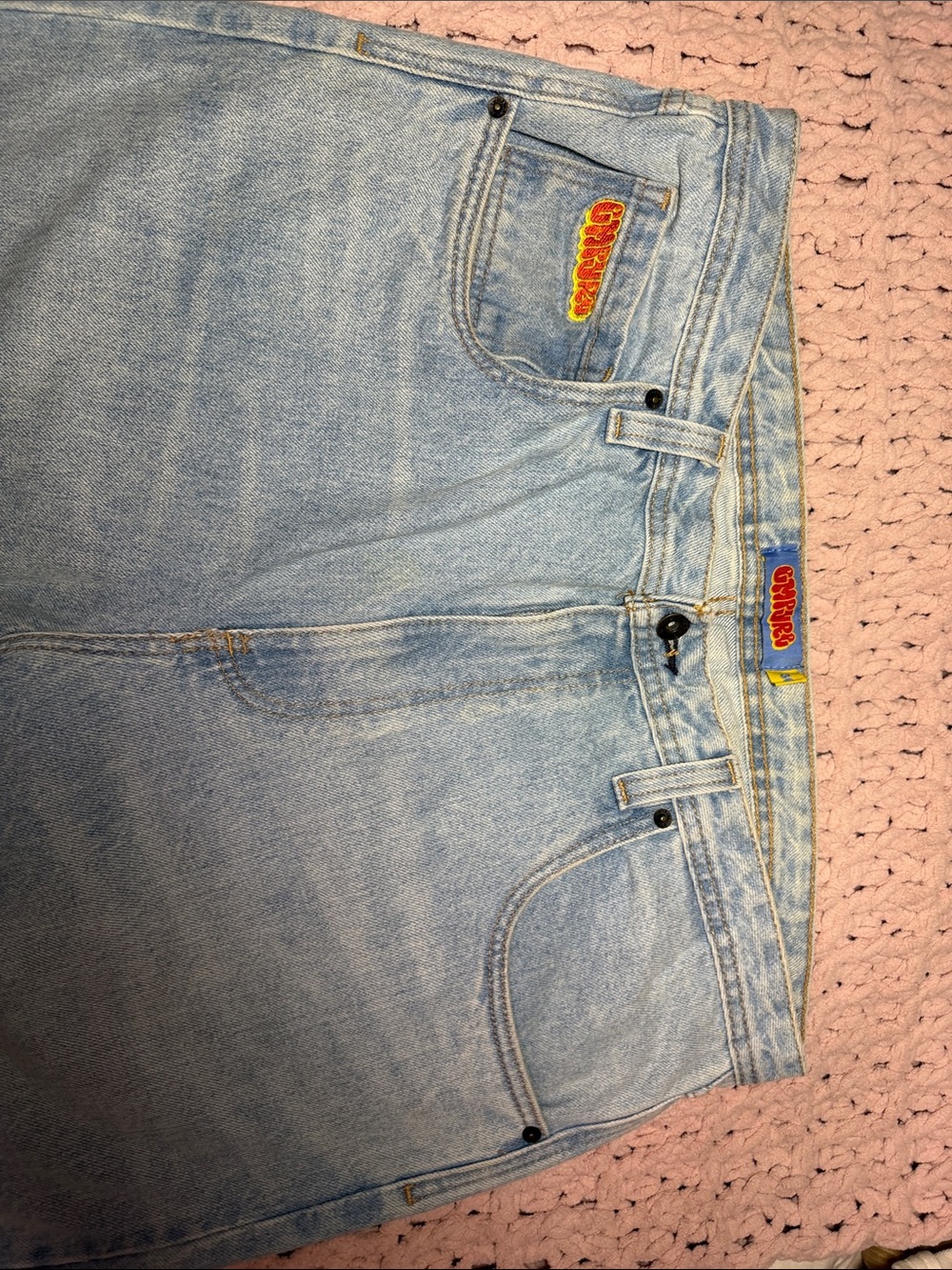 Empyre Light Blue Relaxed Jeans with Embroidered Pocket Tag